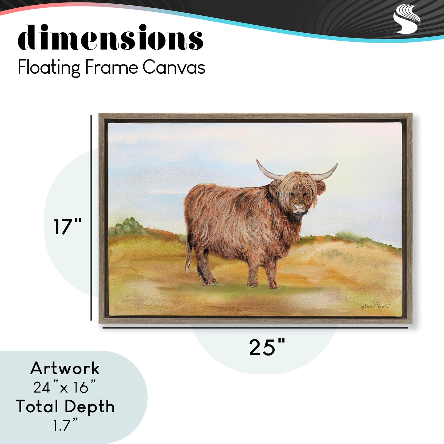 Stupell Industries Farm Animal In Pasture Floating Frame, design by Jean Plout