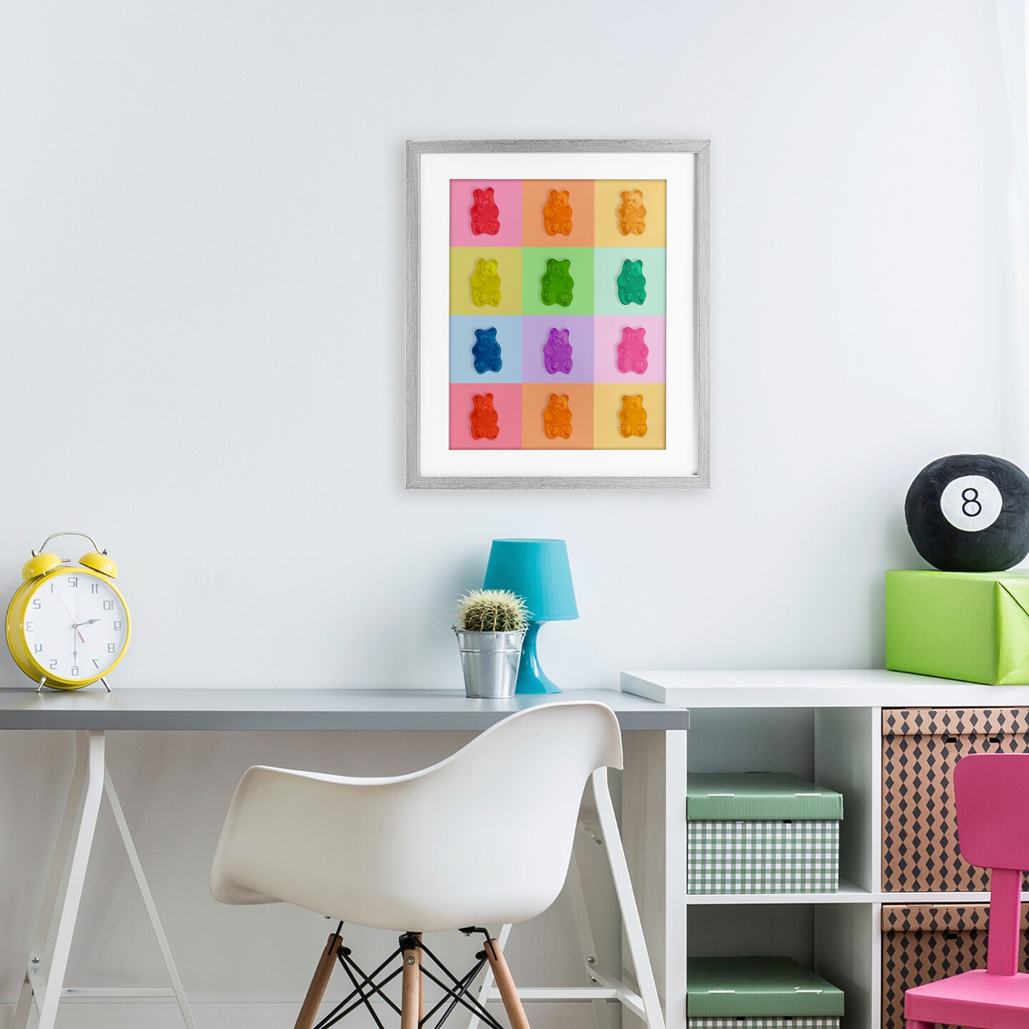 Stupell Industries Candy Bears Rainbow Framed Print Under Glass, design by LISH Creative