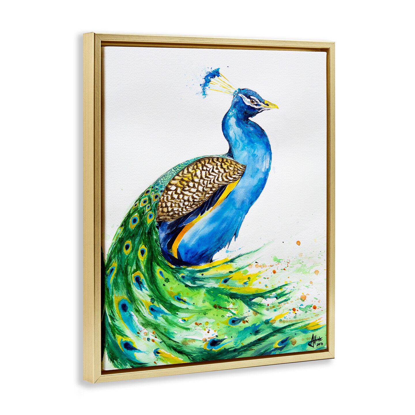 Stupell Industries Aphrodite Peacock Portrait Floating Frame, design by Marc Allante