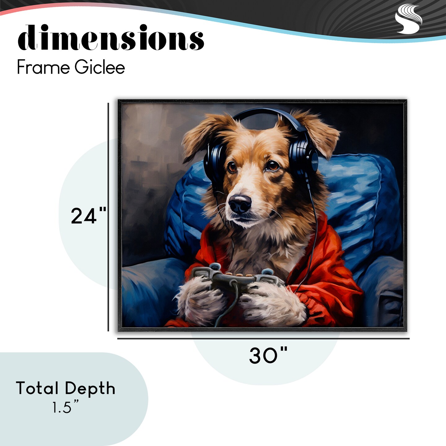 Stupell Industries Game Master Dog Framed Giclee, design by Shawna Stewart