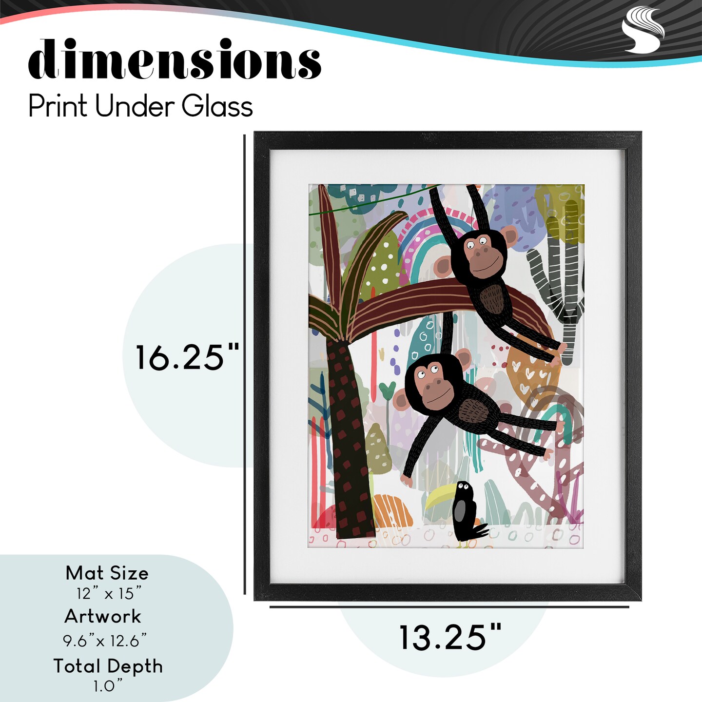 Stupell Industries Exotic Monkey & Toucan Framed Print Under Glass, design by Carla Daly