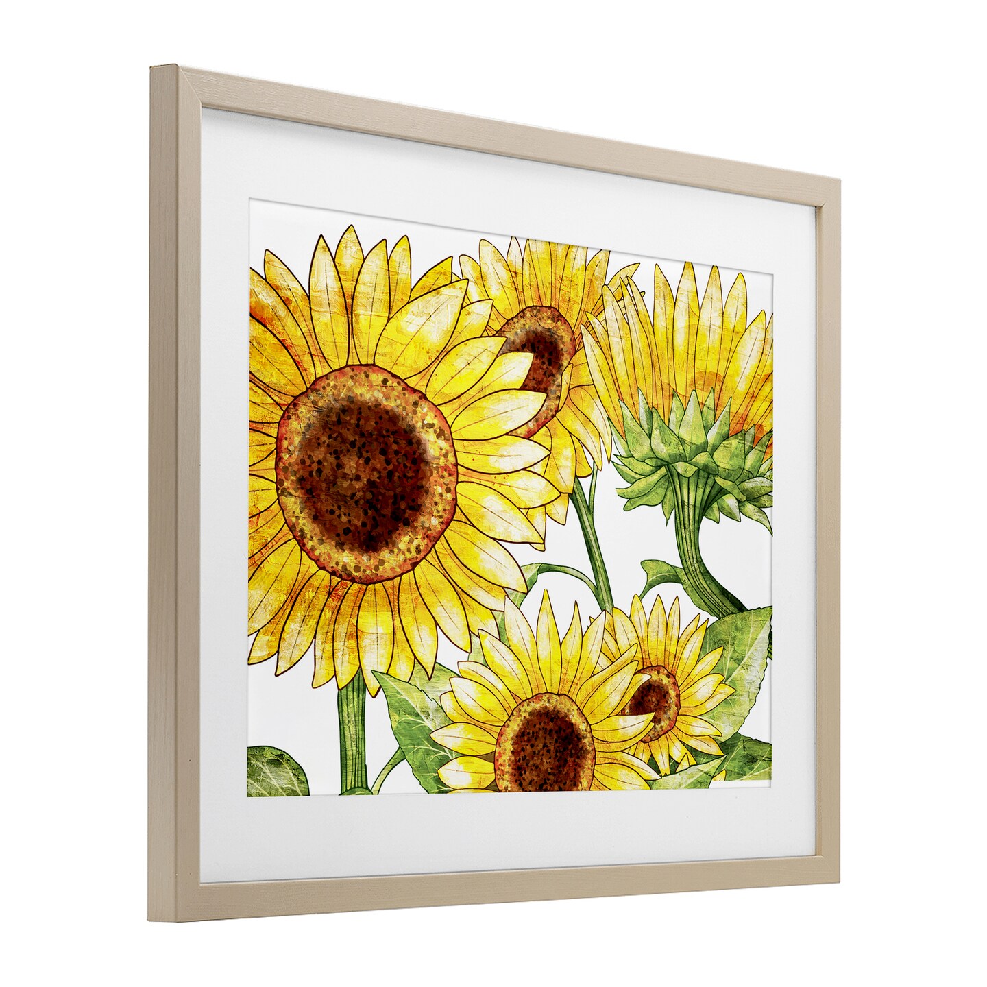 Stupell Industries Peeking Sunflower Blooms Framed Print Under Glass, design by Kim Allen