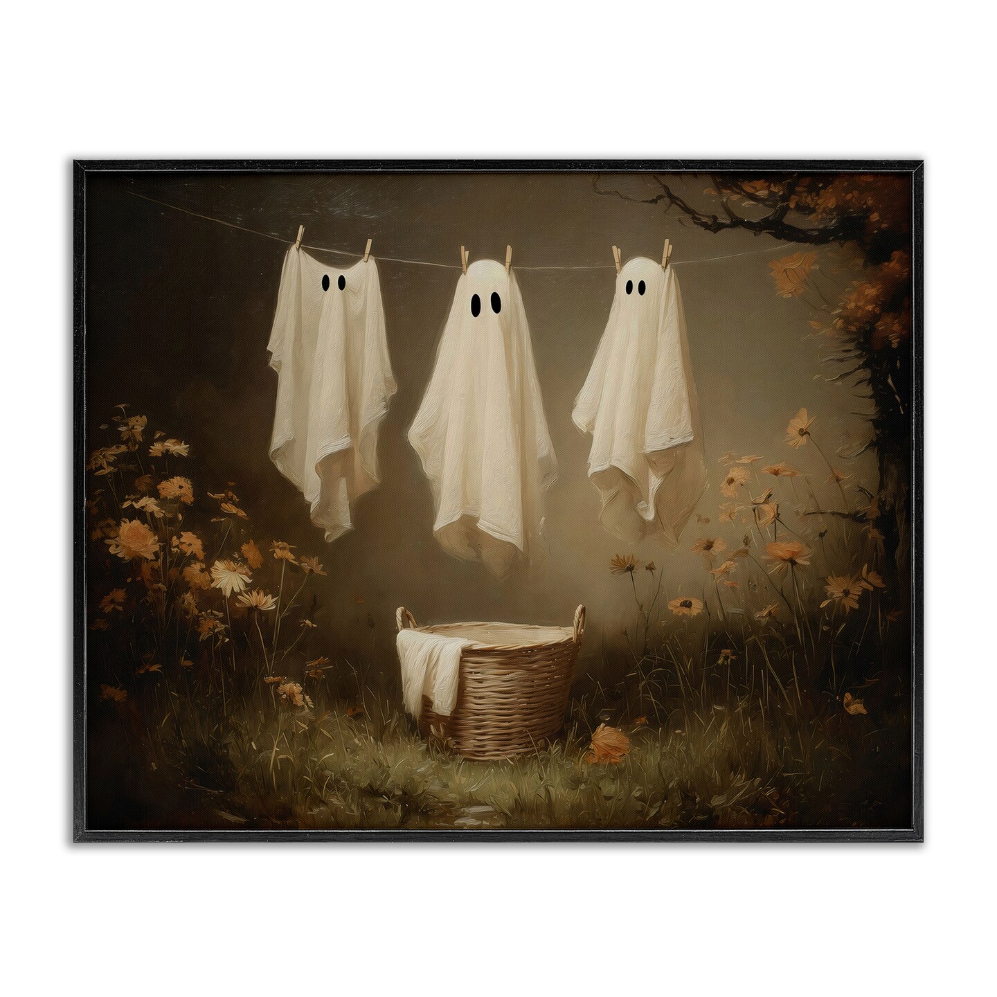 Stupell Industries Three Laundry Ghosts Hanging Framed Giclee, design by Arlington Prints