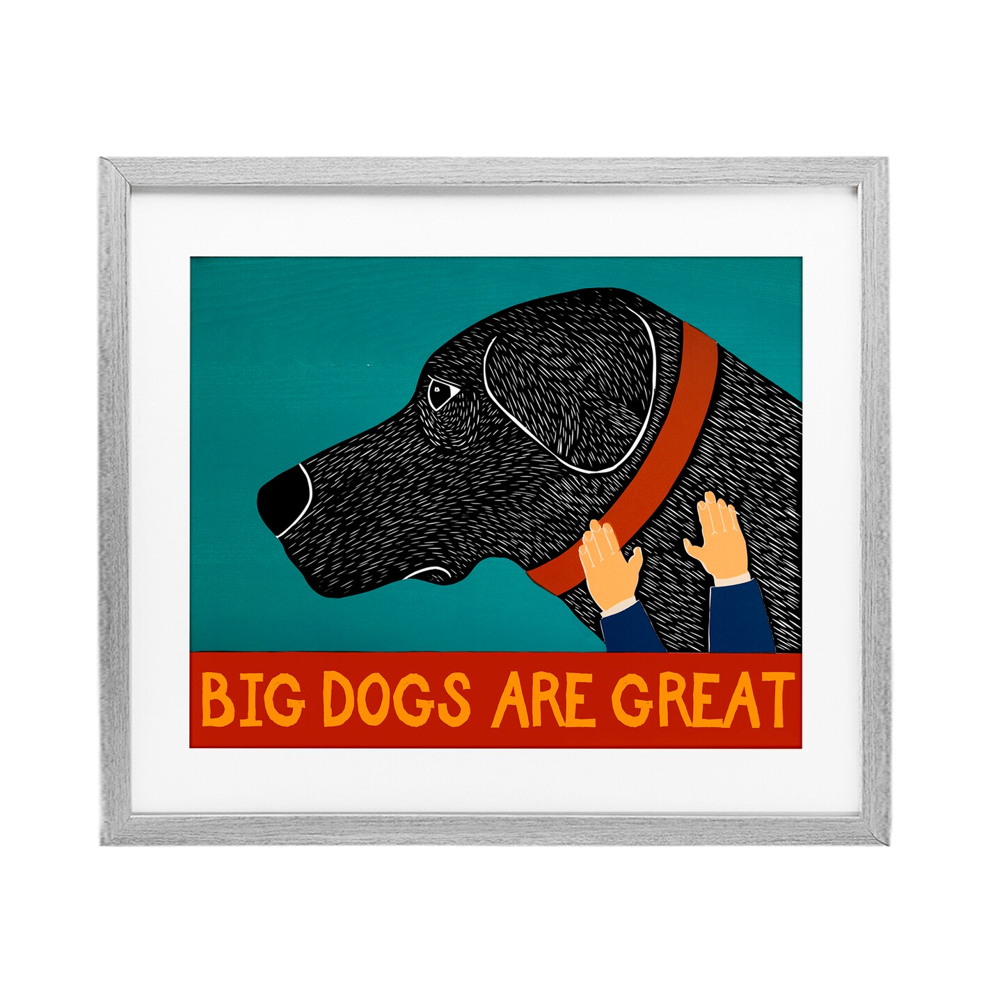 Stupell Industries Big Dogs Are Great Framed Print Under Glass, design by Stephen Huneck
