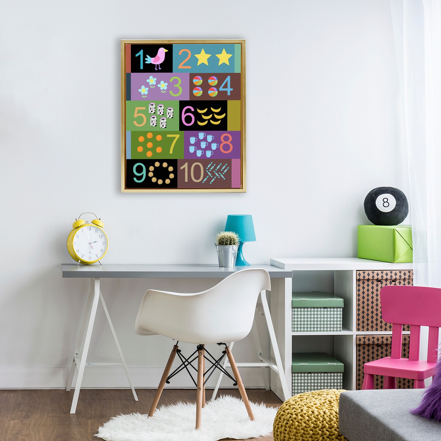 Stupell Industries Learning To Count Chart Floating Frame, design by Carla Daly