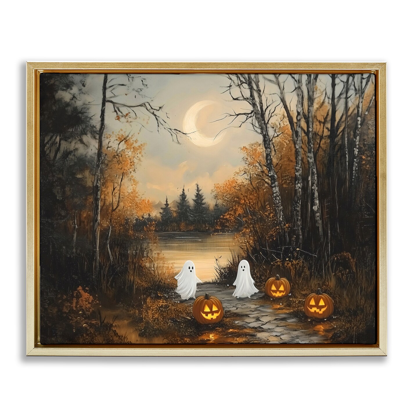 Stupell Industries Autumn Ghosts at Lake Floating Frame, design by Arlington Prints