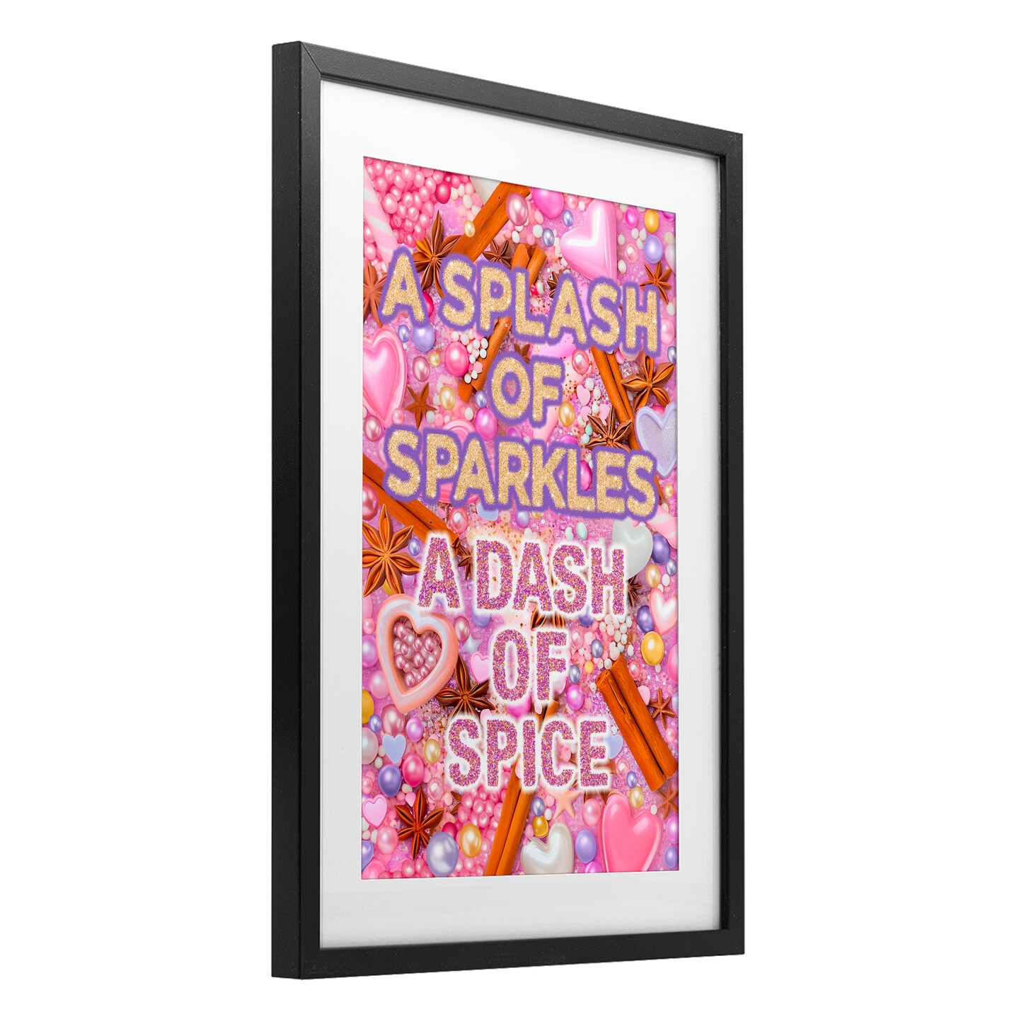 Stupell Industries Splash of Sparkle Dash Of Spice Framed Print Under Glass, design by Jess Stempel