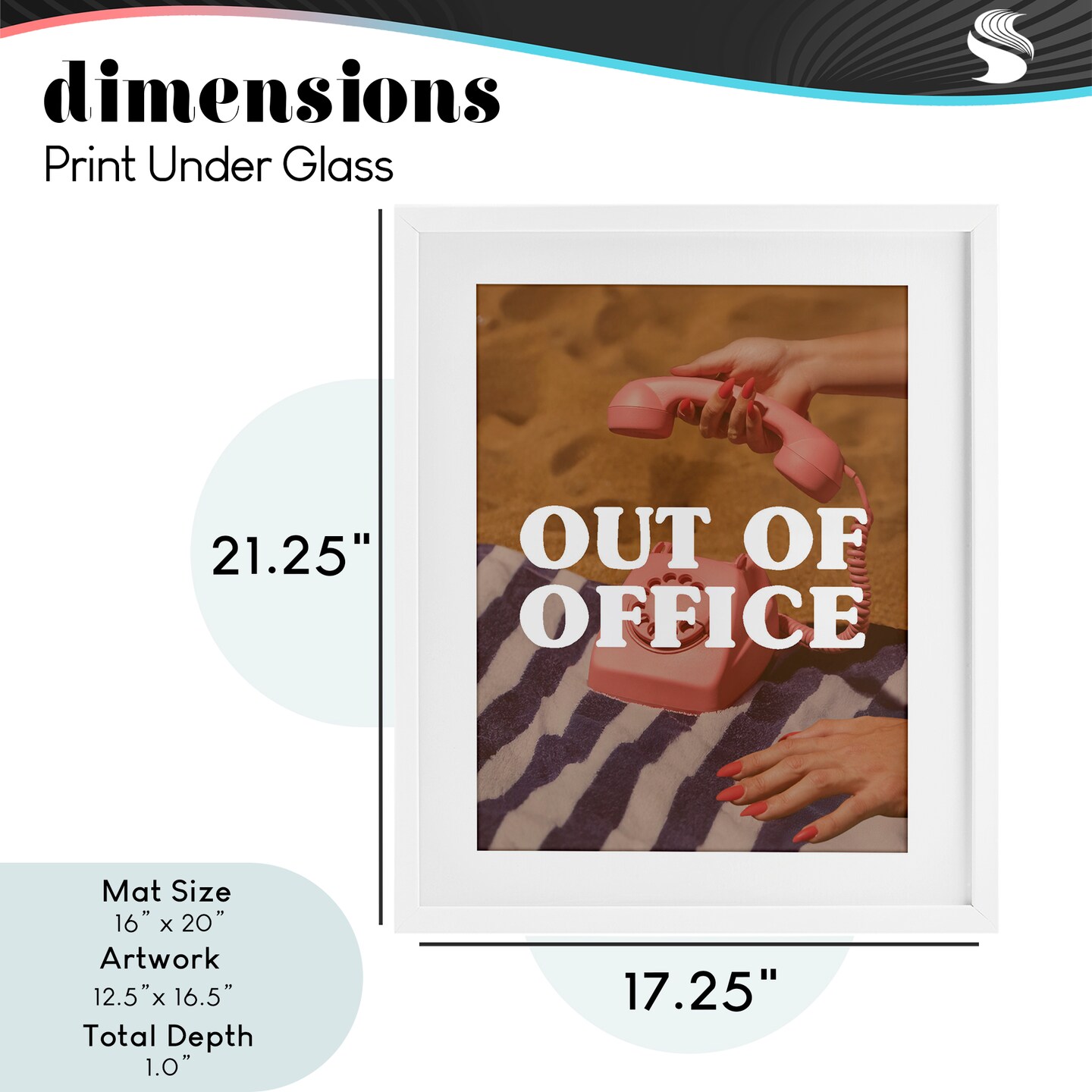 Stupell Industries Out of Office Pink Phone Framed Print Under Glass, design by Lil' Rue