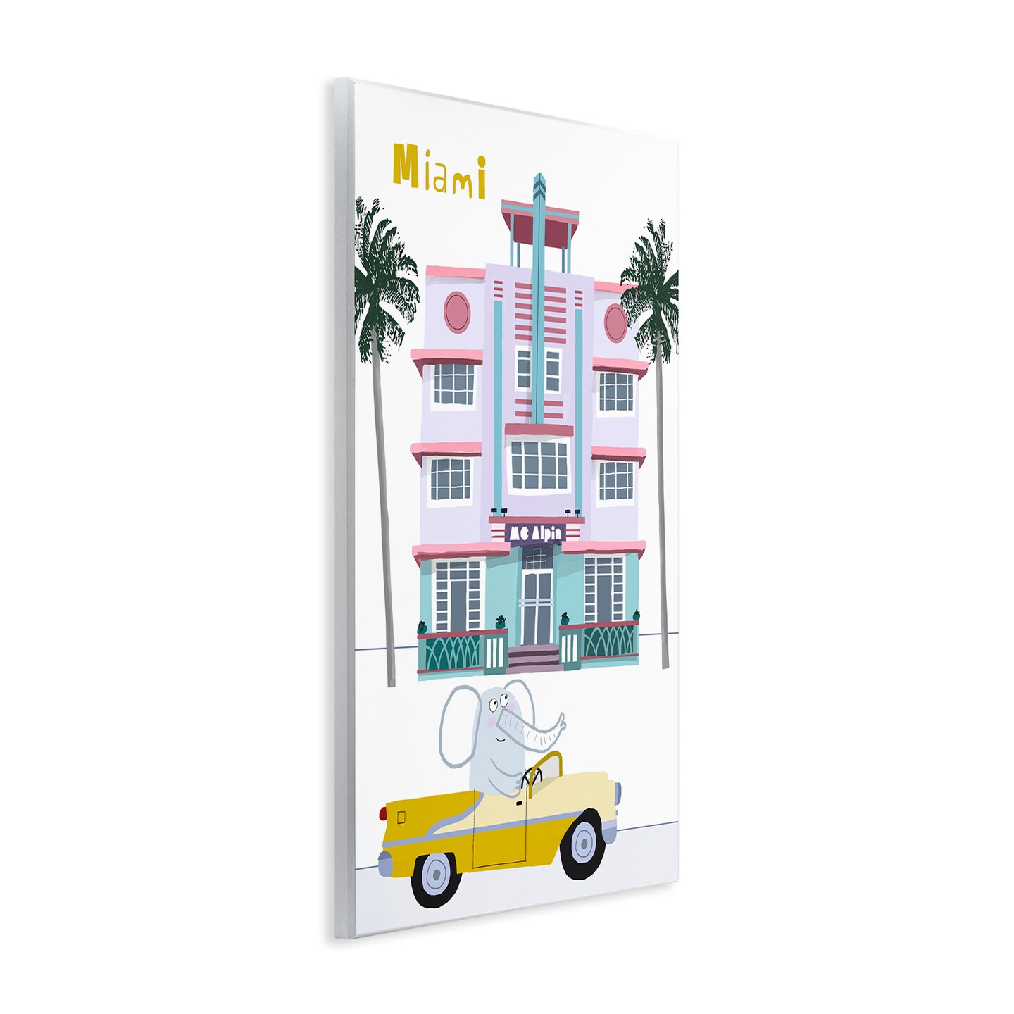 Stupell Industries Elephant & Miami Hotel Wall Plaque, design by Carla Daly