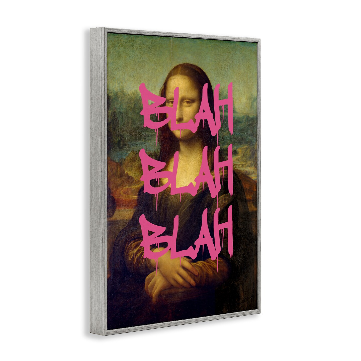 Stupell Industries Graffiti Over Mona Lisa Framed Giclee, design by Masters Redux