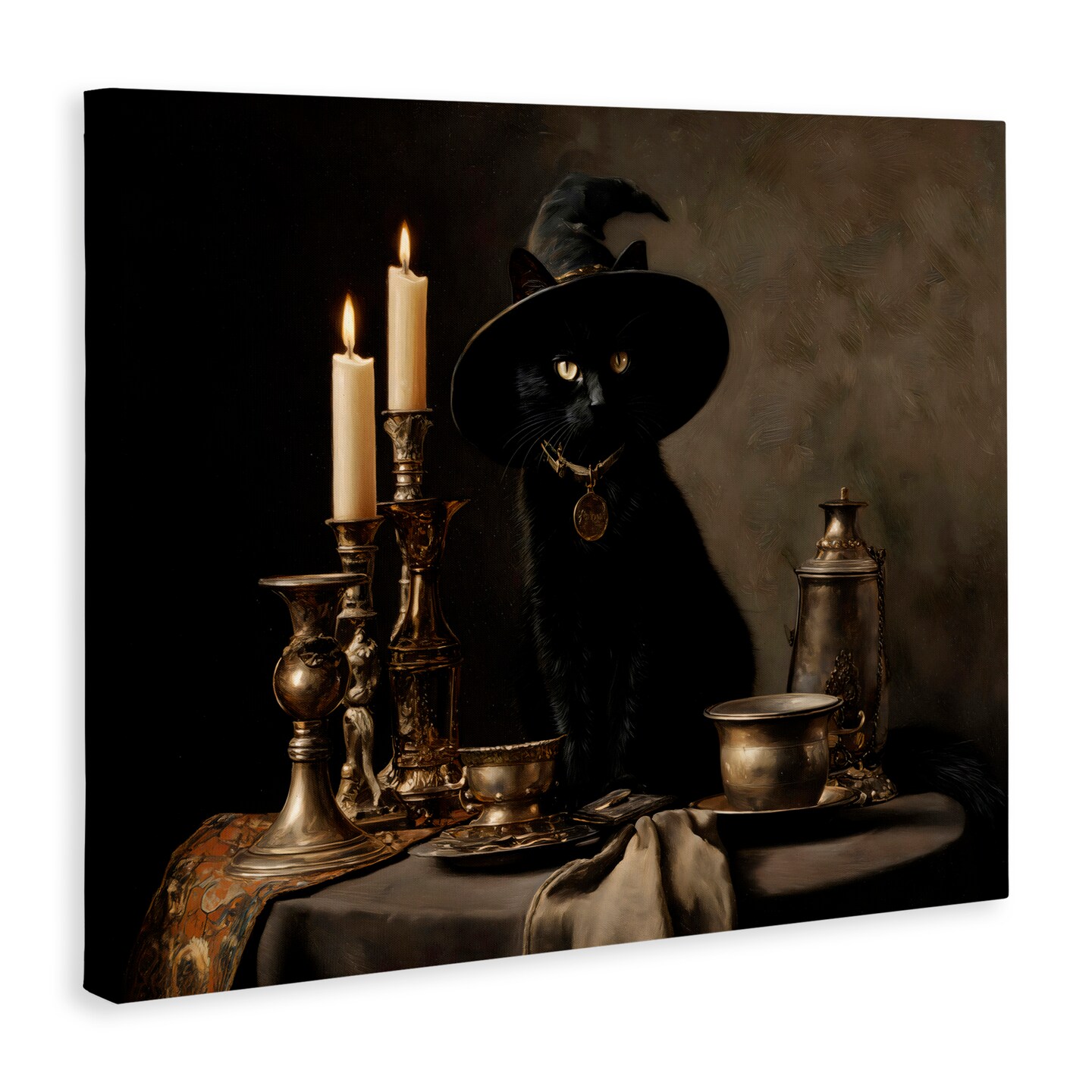 Stupell Industries Vintage Witchy Black Cat Canvas, design by Arlington Prints