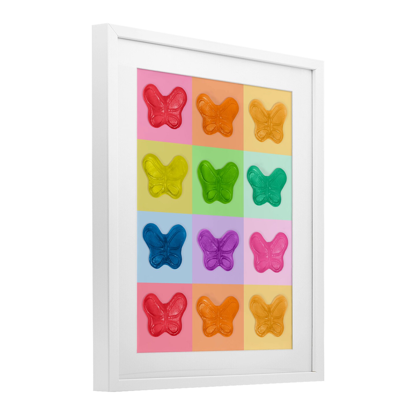Stupell Industries Candy Butterfly Rainbow Framed Print Under Glass, design by LISH Creative