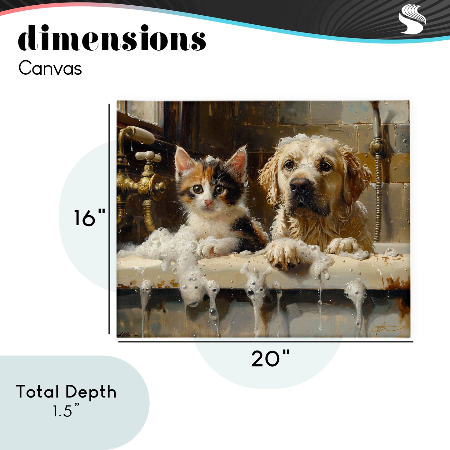 Stupell Industries Bath Buddies Cat & Dog Canvas, design by Shawna Stewart