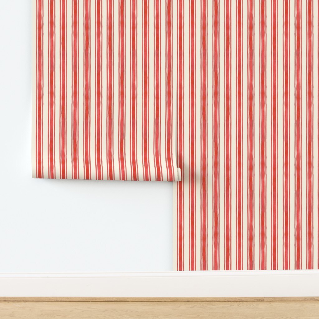 Vertical Stripe Custom Removable Wallpaper by Spoonflower Peel & Stick Wallpaper 2FT Wide