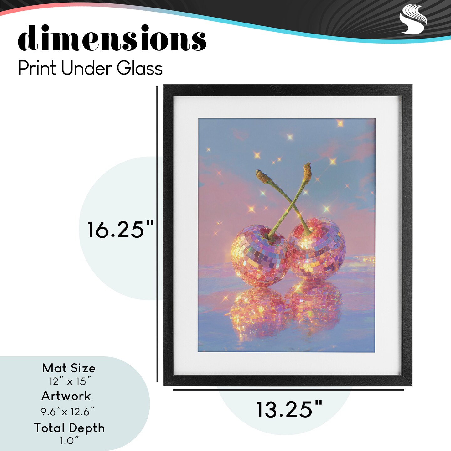 Stupell Industries Disco Cherry Reflection Framed Print Under Glass, design by Ziwei Li