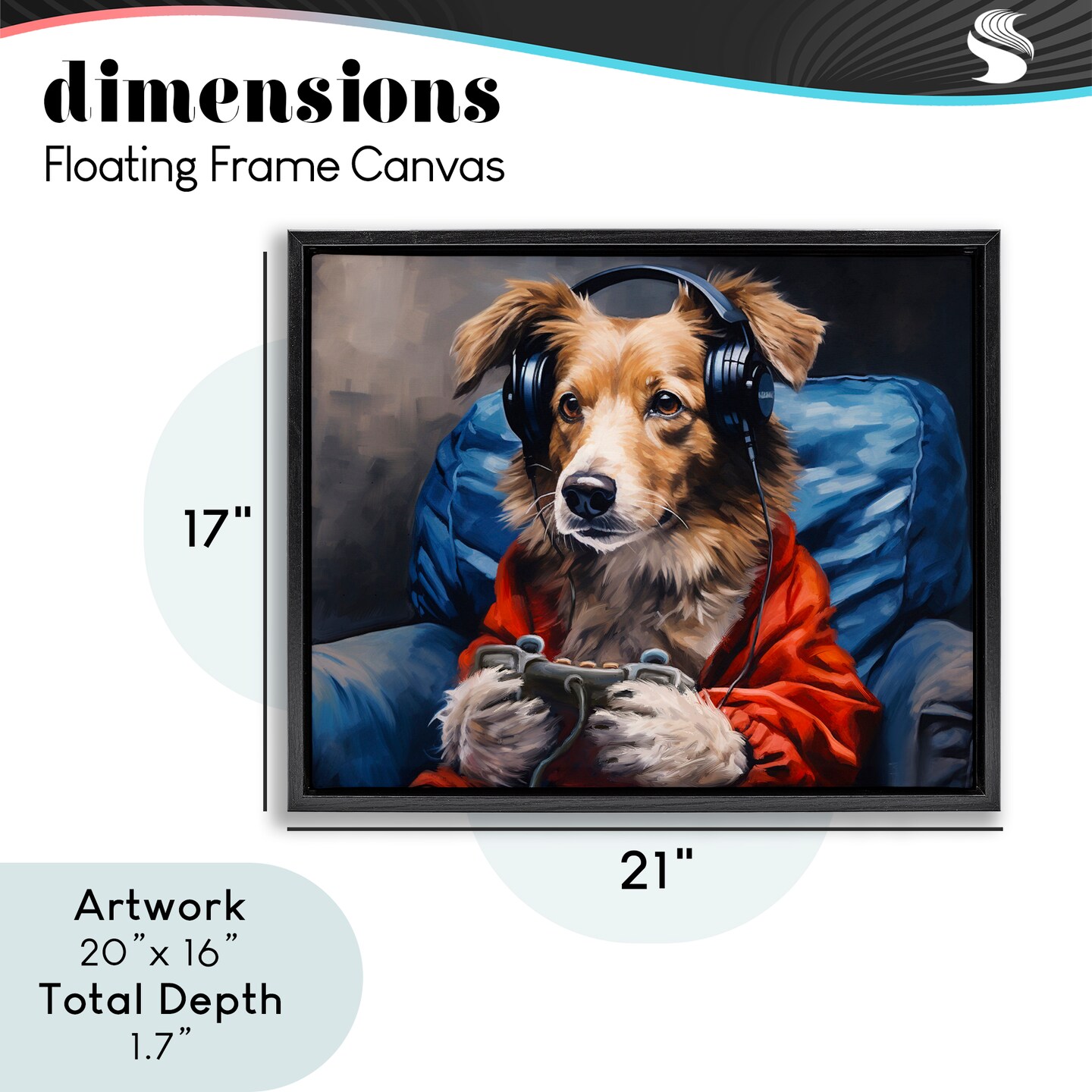 Stupell Industries Game Master Dog Floating Frame, design by Shawna Stewart