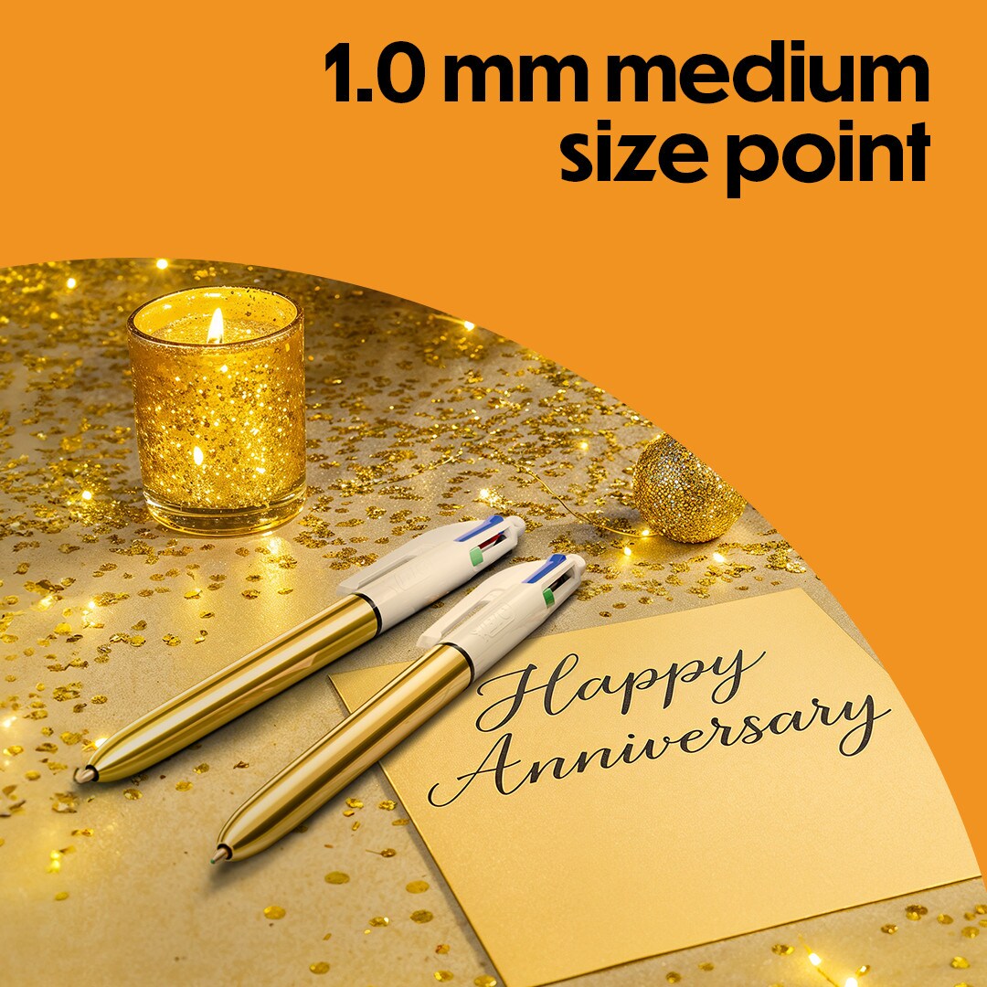 BIC 4 Color Shine Retractable Ballpoint Pen, Versatile 1.0 mm Medium Point, 6-Count in Assorted Ink