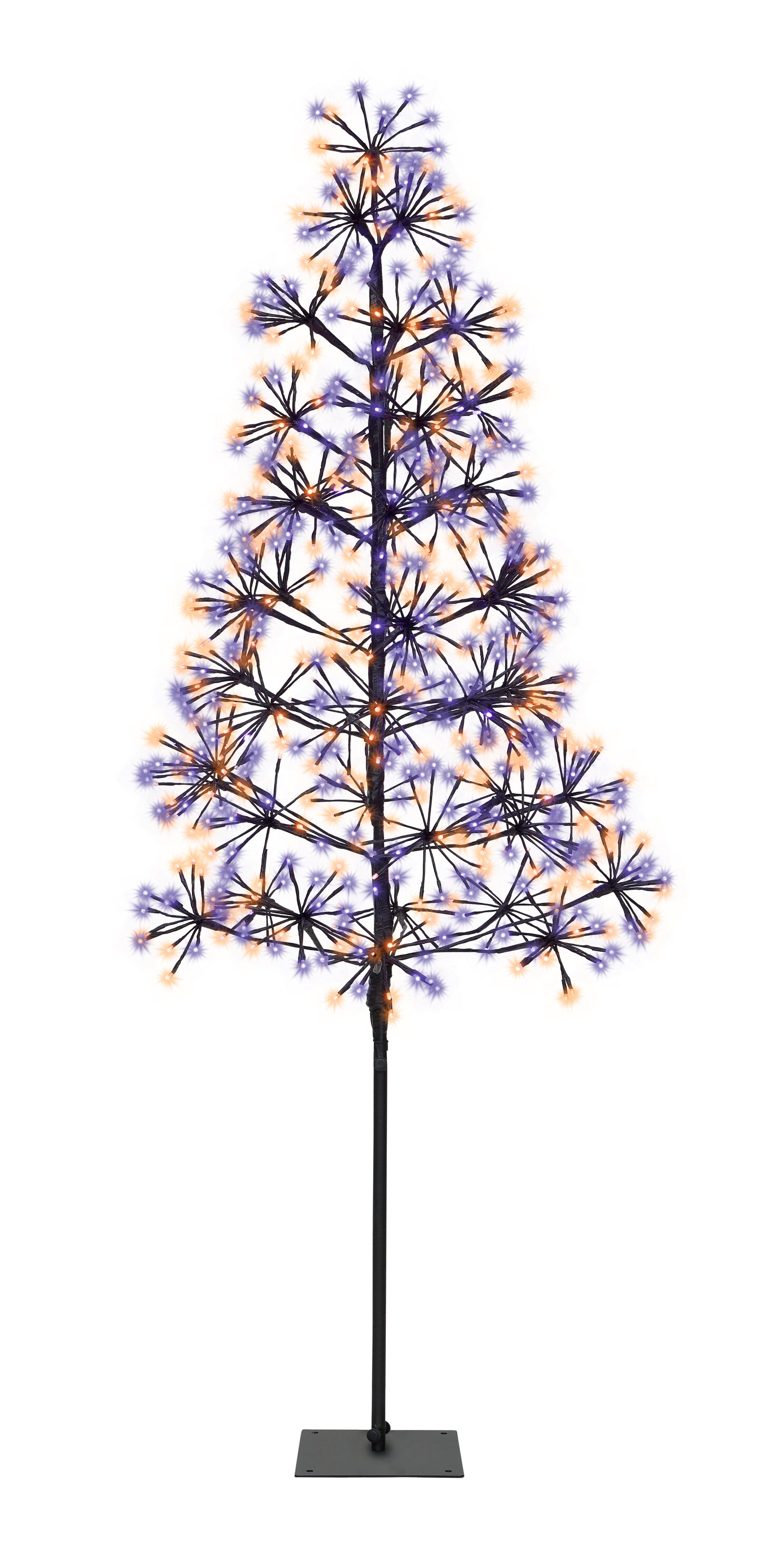 6&#x27; Purple and Orange LED Tree with Black Frame