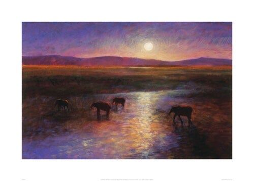 Crossing the Tana River by Jonathan Sanders Art Print - 19.7 x 27.6 " Wall Décor