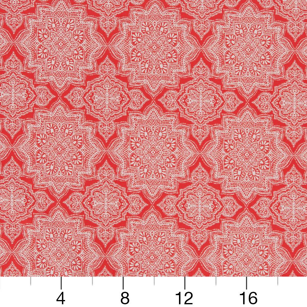 Fiesta Mandala - Red & Burgundy Abstract & Geometric,Global Upholstery Fabric 54 Inches"