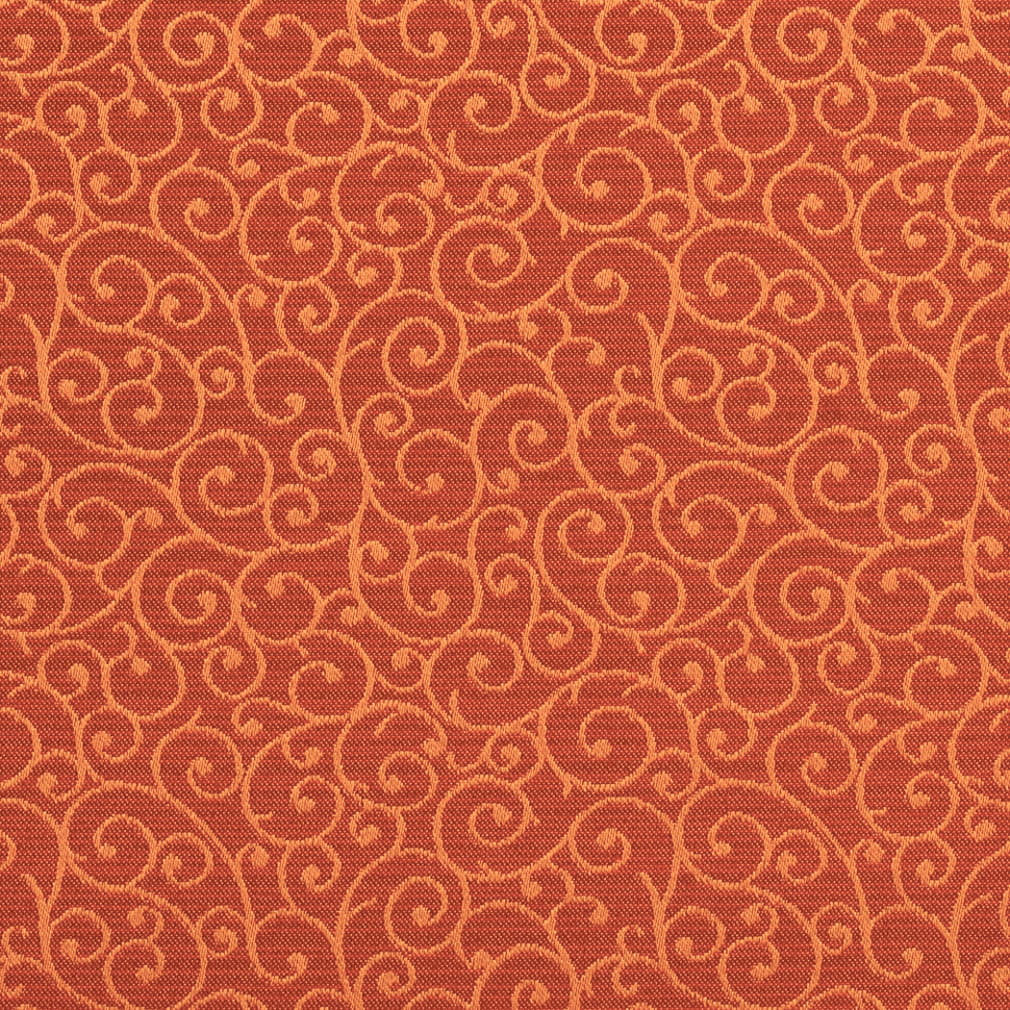 Persimmon - Orange Rust Small Scale Upholstery Fabric 54 Inches"