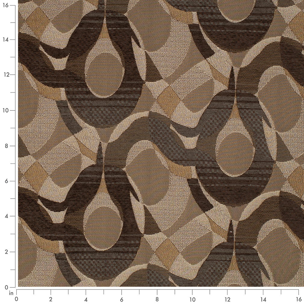 Mocha - Brown Abstract Geometric Upholstery Fabric 54 Inches"
