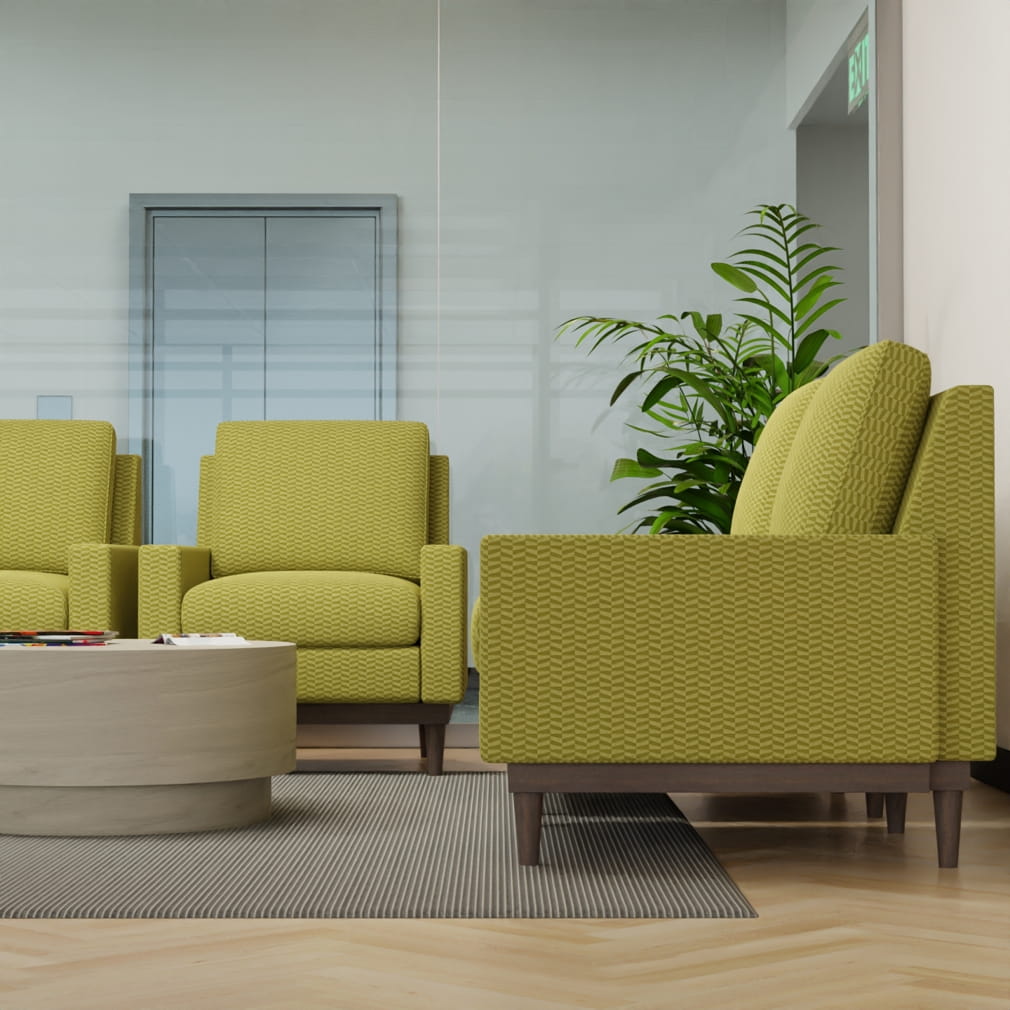 Granny Smith - Green Abstract & Geometric,Small Scale Upholstery Fabric 54 Inches"