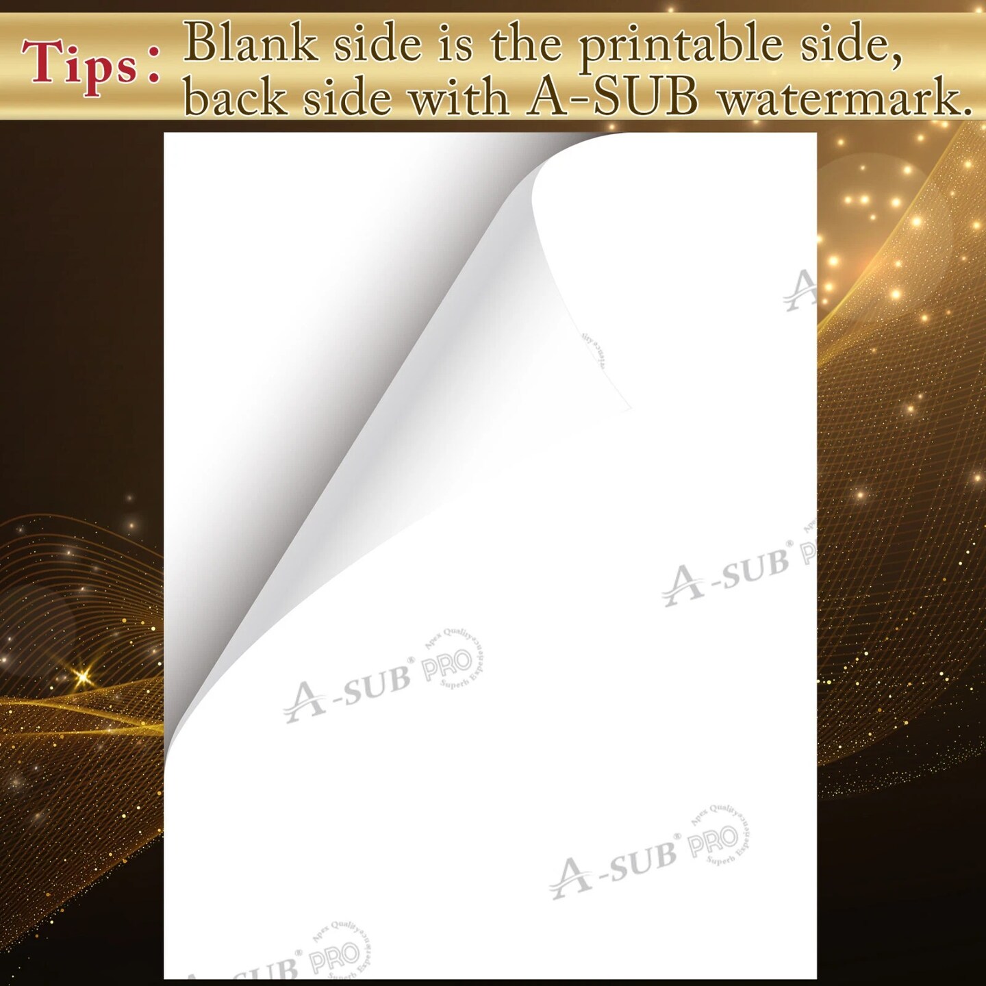 A-SUB PRO Inkjet Iron-On Transfer Paper for Dark Fabrics, 8.5" x 11", 20 Sheets