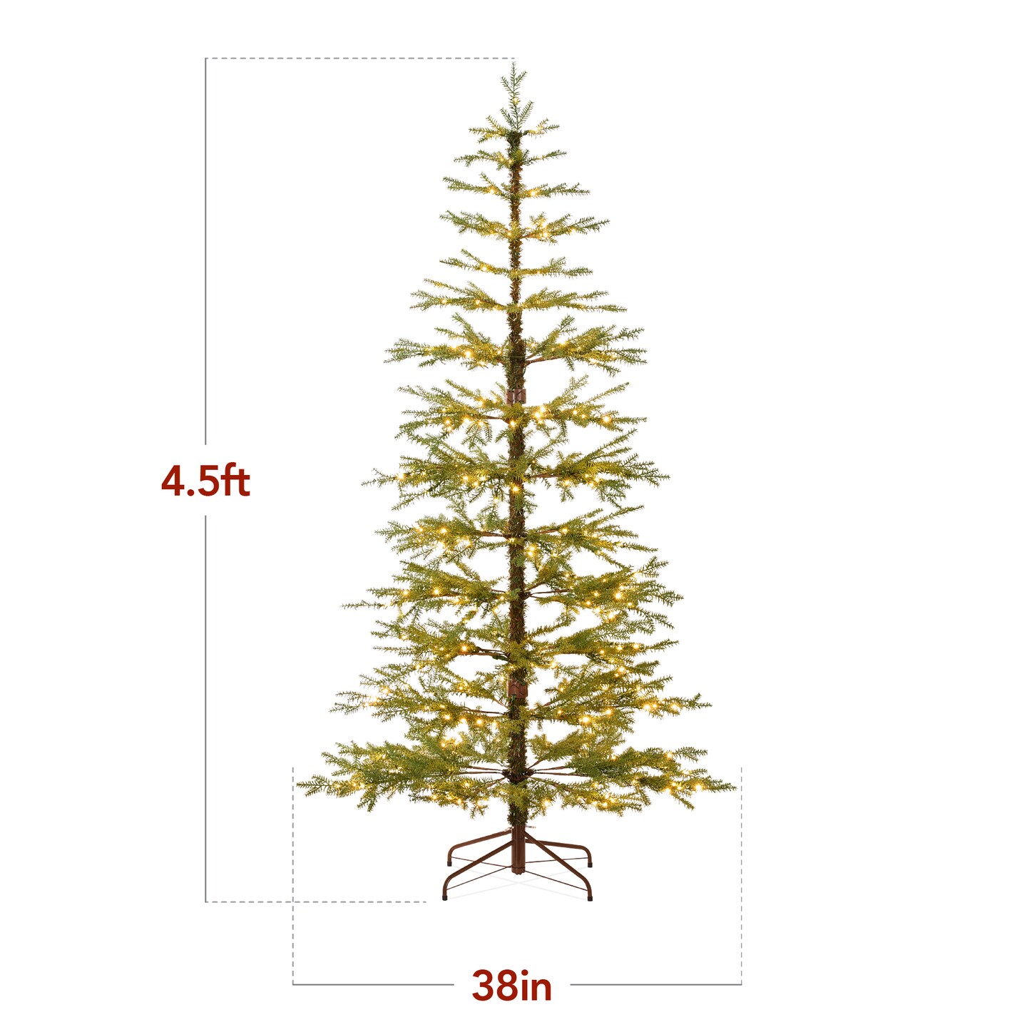 Best Choice Products Pre-Lit Sparse Christmas Tree w/ 2-in-1 LED Lights, Cordless Connection