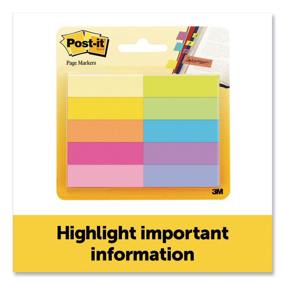 Post-it Page Flag Markers - Assorted Bright Colors (500/Pack)