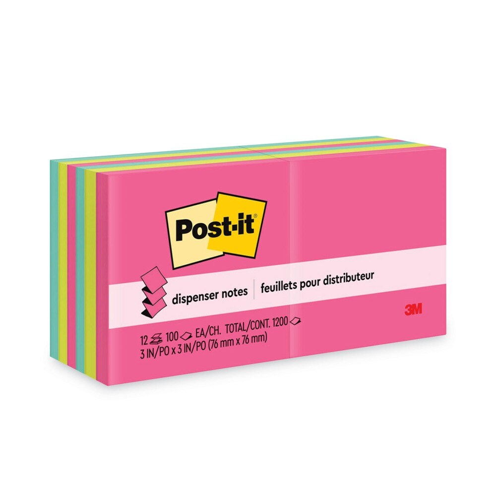3M 3 in. x 3 in. Original Pop-up Refill Value Pack - (8) Poptimistic Collection Colors/(4) Canary Yellow (12/Pack)
