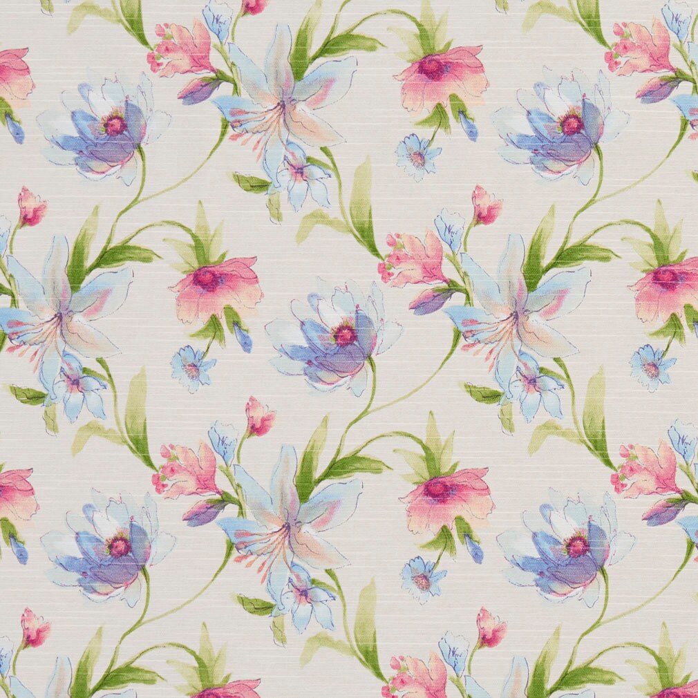 Upholstery Fabric - Blue,Pink Floral Upholstery Fabric 54 Inches"