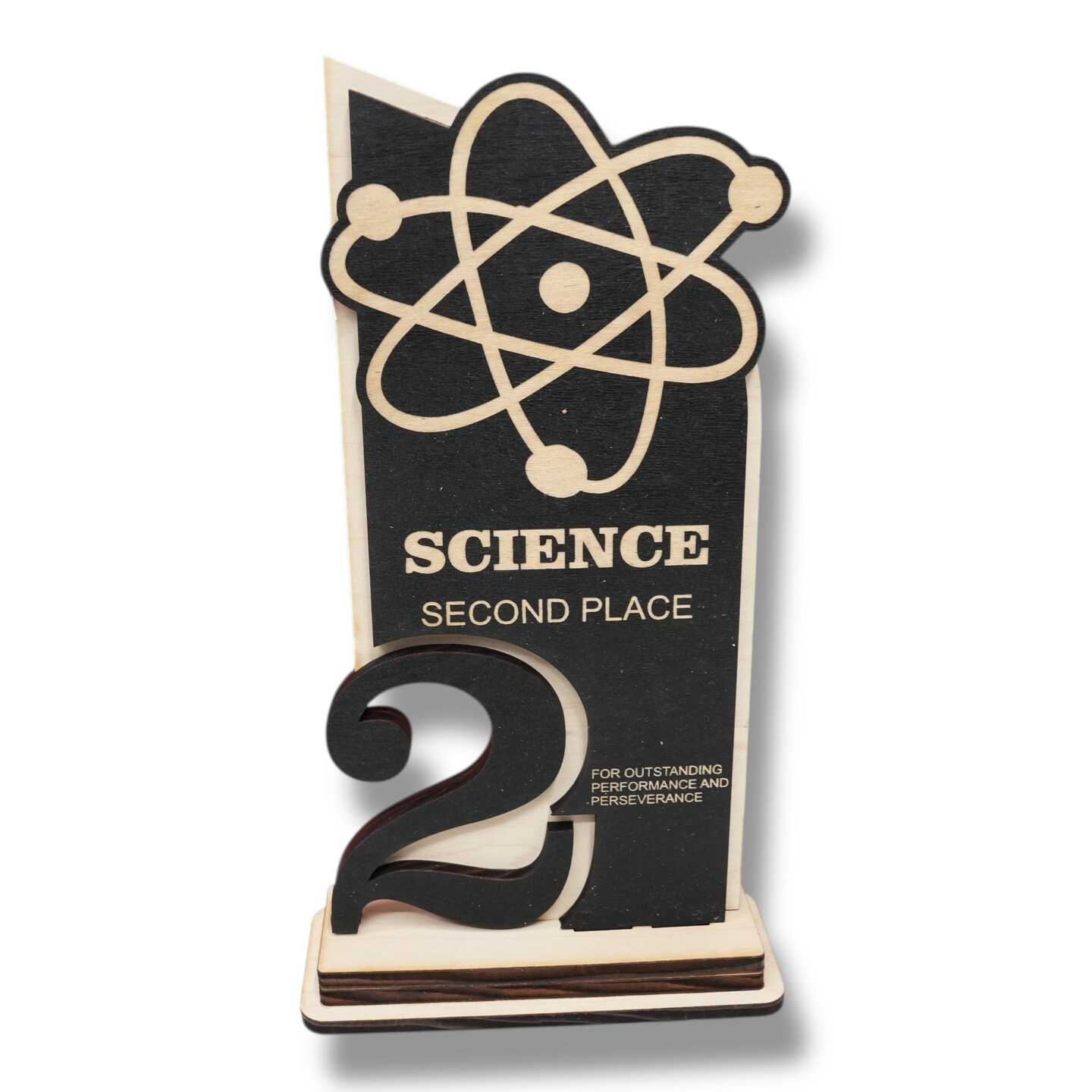 Trophy Award - CUSTOM - Science - 1st 2nd 3rd Place - 9x5 Inches
