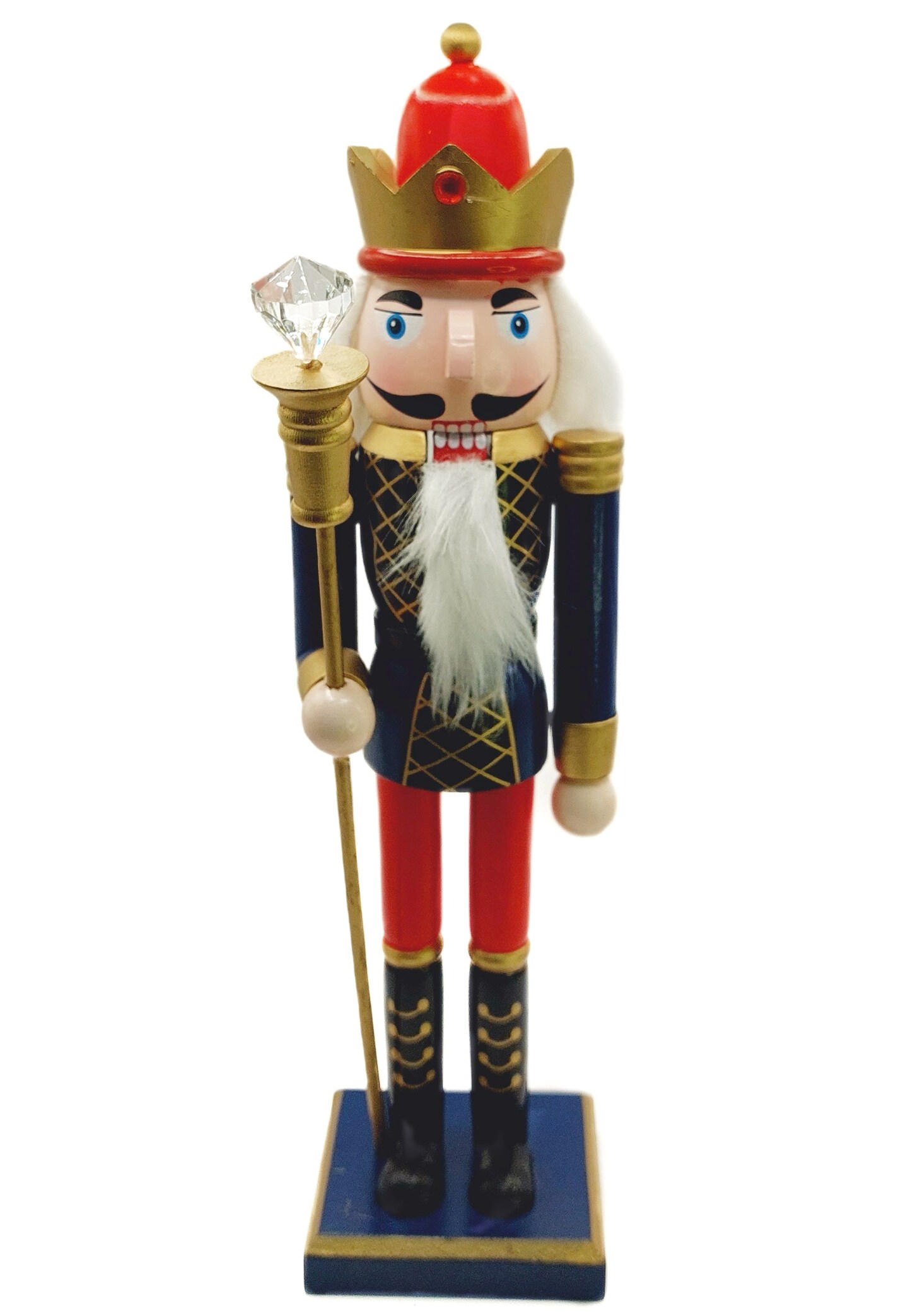 Christmas Nutcracker the King. Wizardi Classic Wooden Festive Decoration F07M14-38-N01724B