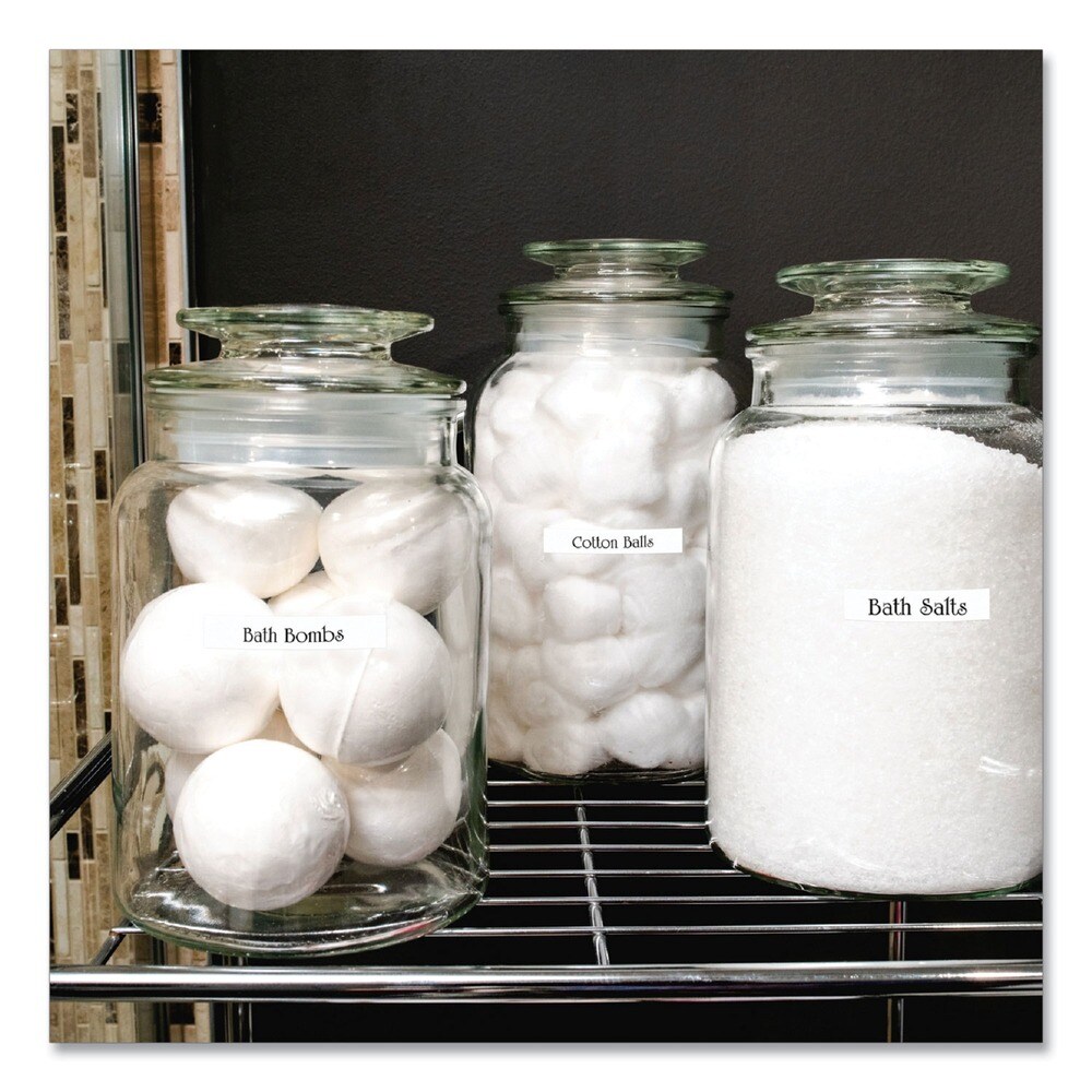 Brother P-Touch 0.35 in. x 26.2 ft. TZe Standard Adhesive Laminated Labeling Tape - Black on White