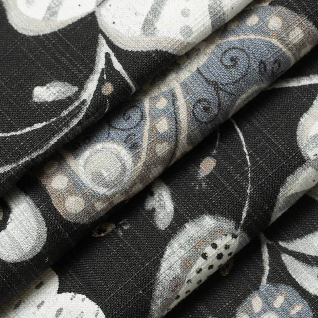 Upholstery Fabric - Black Floral Upholstery Fabric 54 Inches"