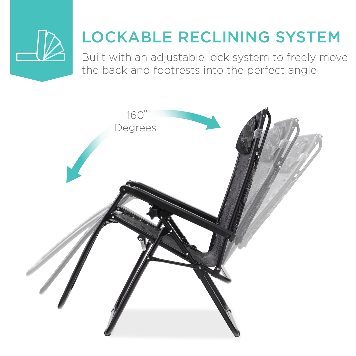 Best Choice Products Folding Zero Gravity Recliner Patio Lounge Chair w/ Canopy Shade, Headrest, Tray