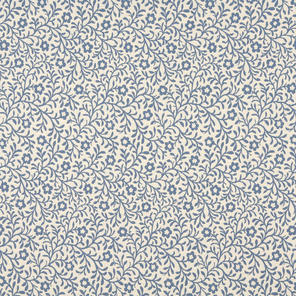 Wedgewood Trellis - Blue Floral,Leaves Upholstery Fabric 54 Inches&#x22;