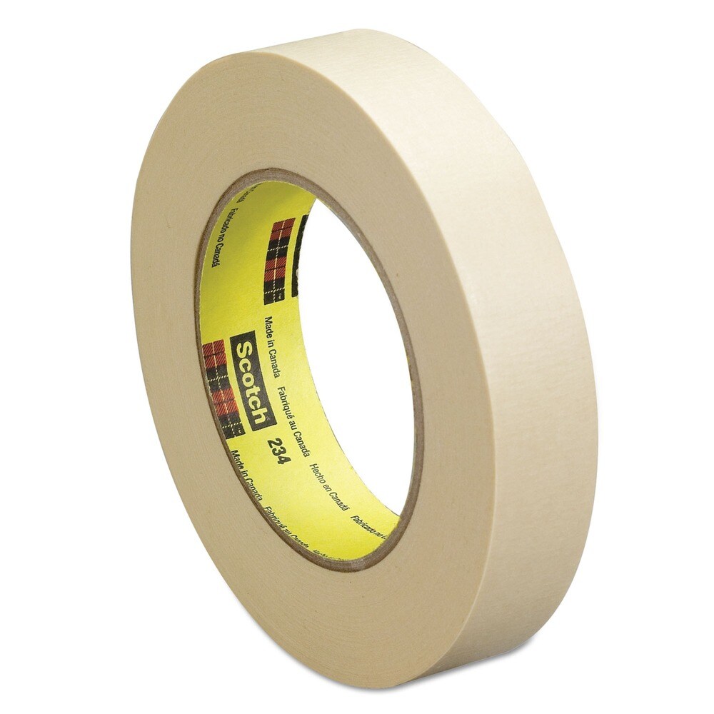 Scotch 18 mm x 55 m 3 in. Core General Purpose Masking Tape - Tan (1-Roll)