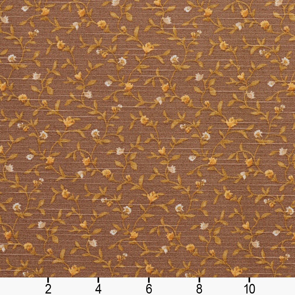 Upholstery Fabric - Brown,Gold & Yellow Floral,Small Scale Upholstery Fabric 54 Inches"