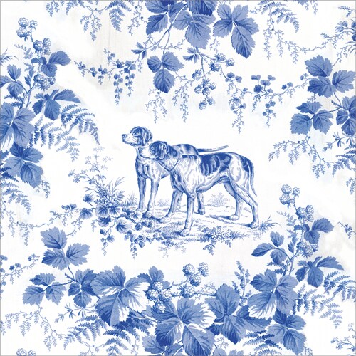 Blue Hunting Toile Cocktail