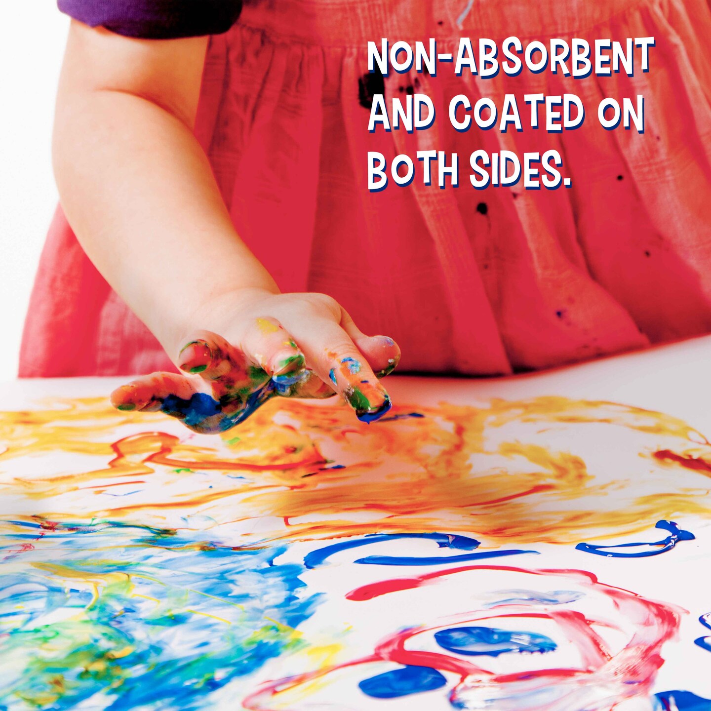 11&#x201D; x 17&#x22; Large Finger Painting Pad (2 Pack, 25 Sheets Each) - 60lb (100gsm) Acid-Free Coated Sheets, Finger Paint Paper for Painting, Drawing, Crafts, Artwork - Kids, Toddlers