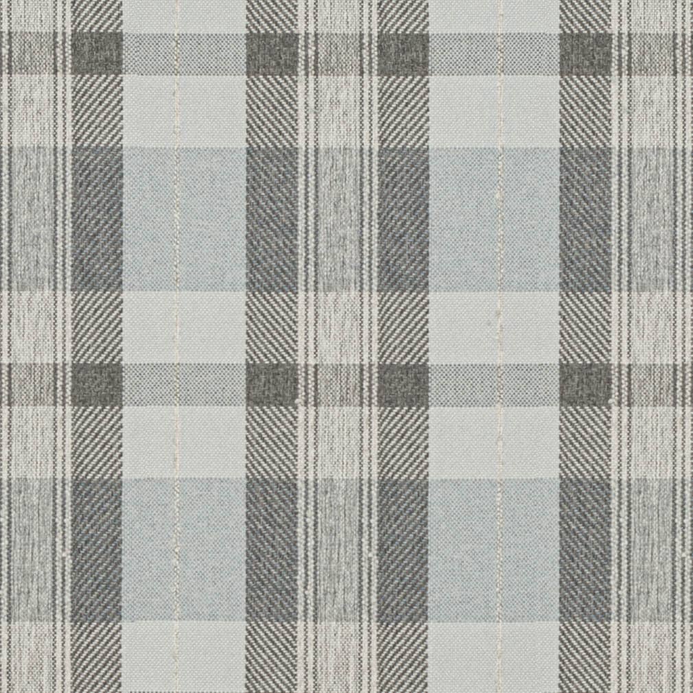 Glacier - Blue,Grey & Silver Plaid Upholstery Fabric 54 Inches"