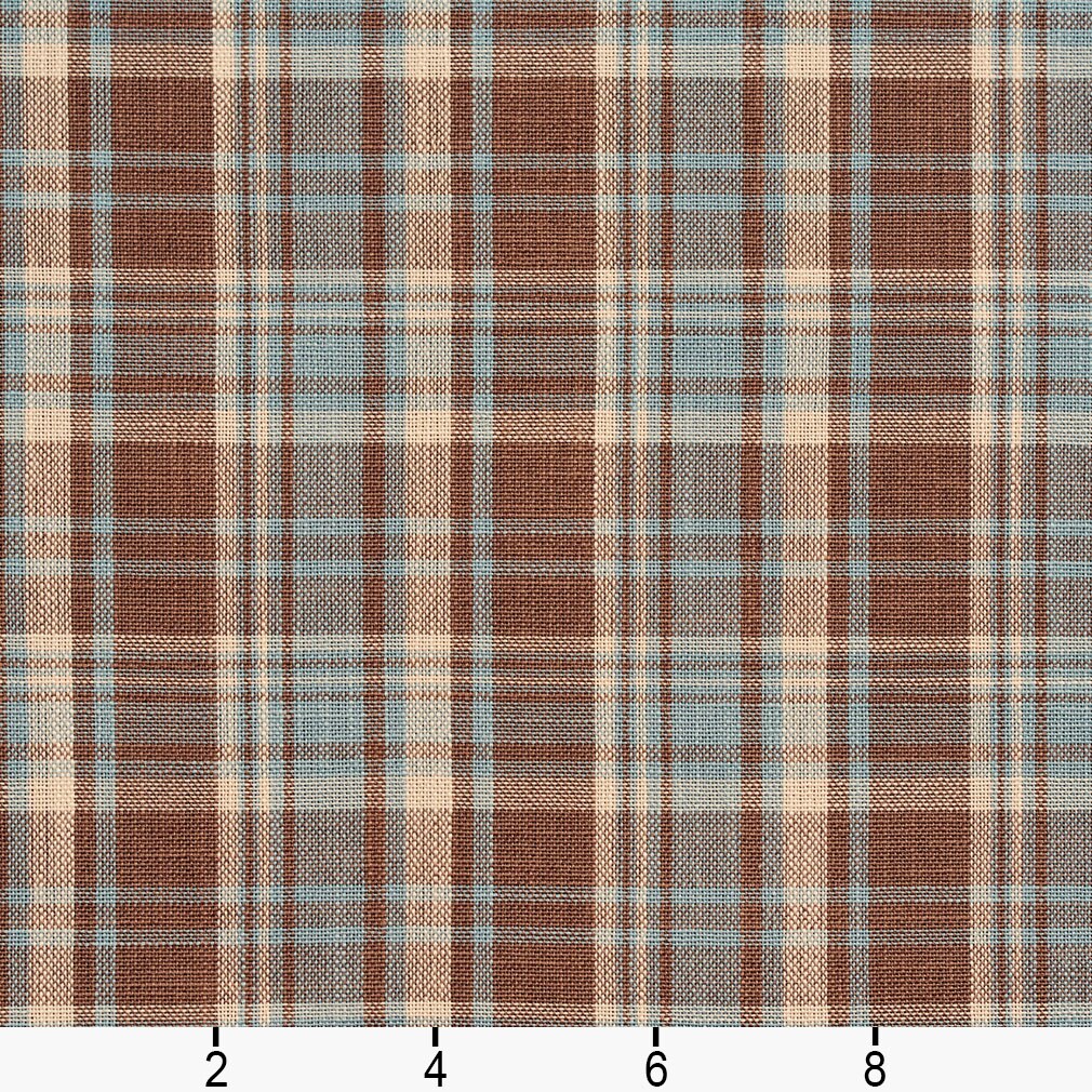 Cornflower Plaid - Aqua & Teal,Brown Plaid Upholstery Fabric 54 Inches"