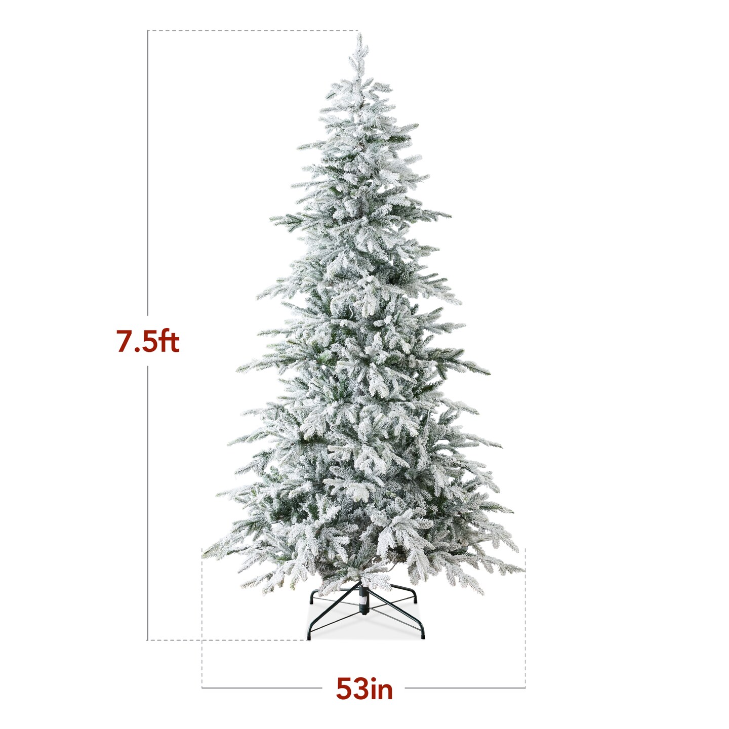 Best Choice Products Pre-Lit Flocked Artificial Aspen Noble Fir Christmas Tree w/ Branch Tips, LED Lights