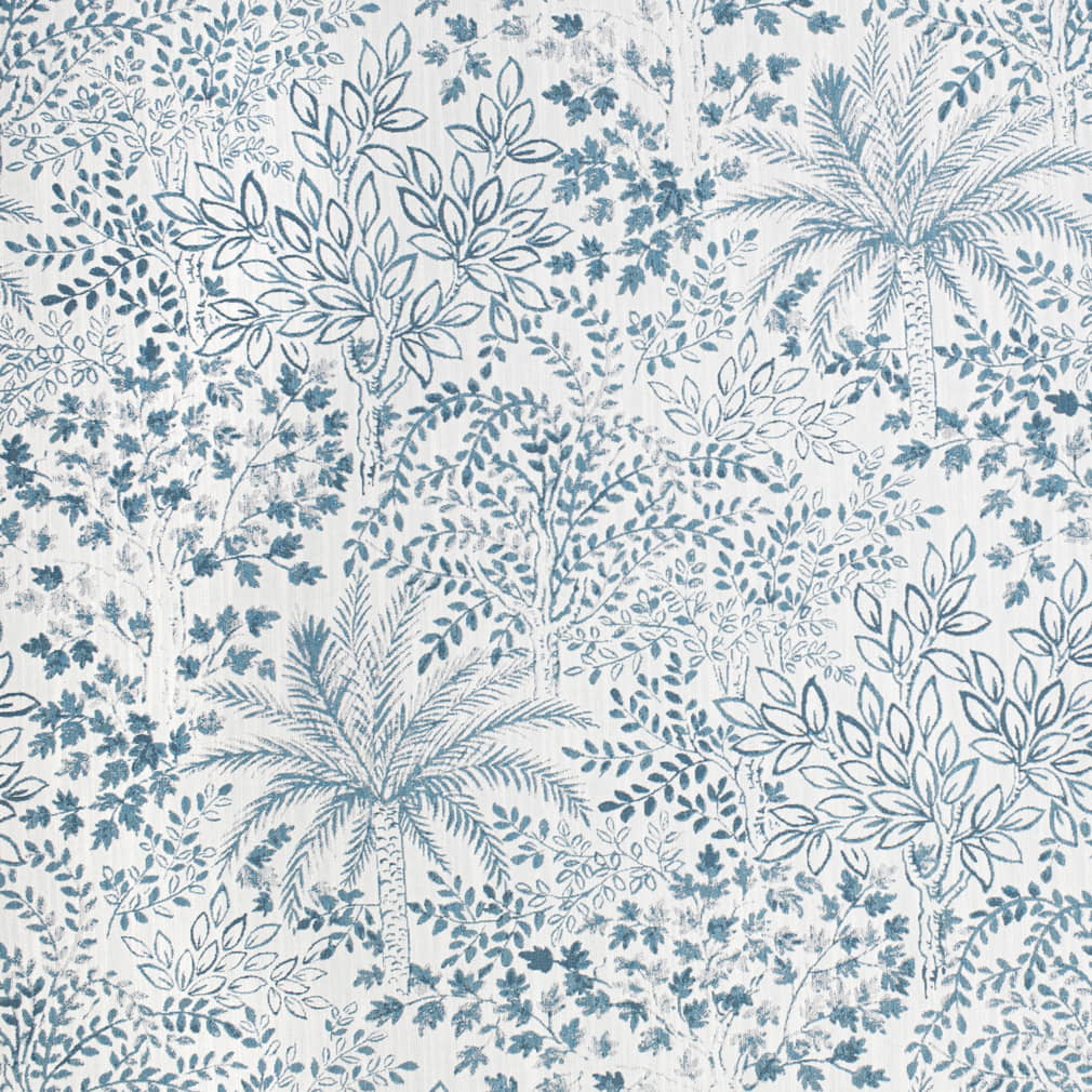 Ocean - Aqua & Teal Leaves,Tropical & Botanical Upholstery Fabric 54 Inches"