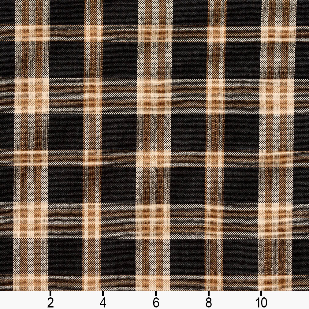 Onyx Plaid - Black Plaid Upholstery Fabric 54 Inches&#x22;