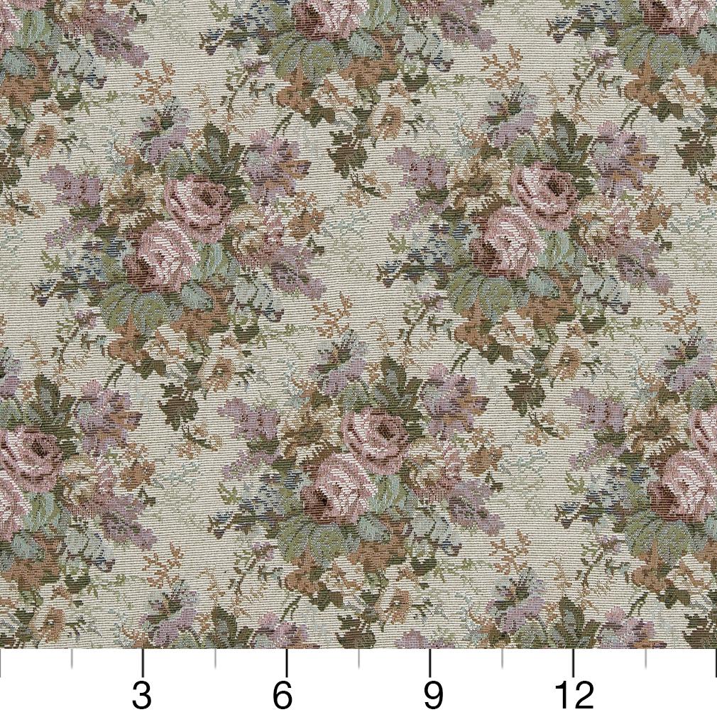 VICTORIA - Aqua/Teal, Gold/Yellow, Pink/Rose, White/Off-White Floral, Heirloom/Vintage Upholstery Fabric 54 Inches&#x22;