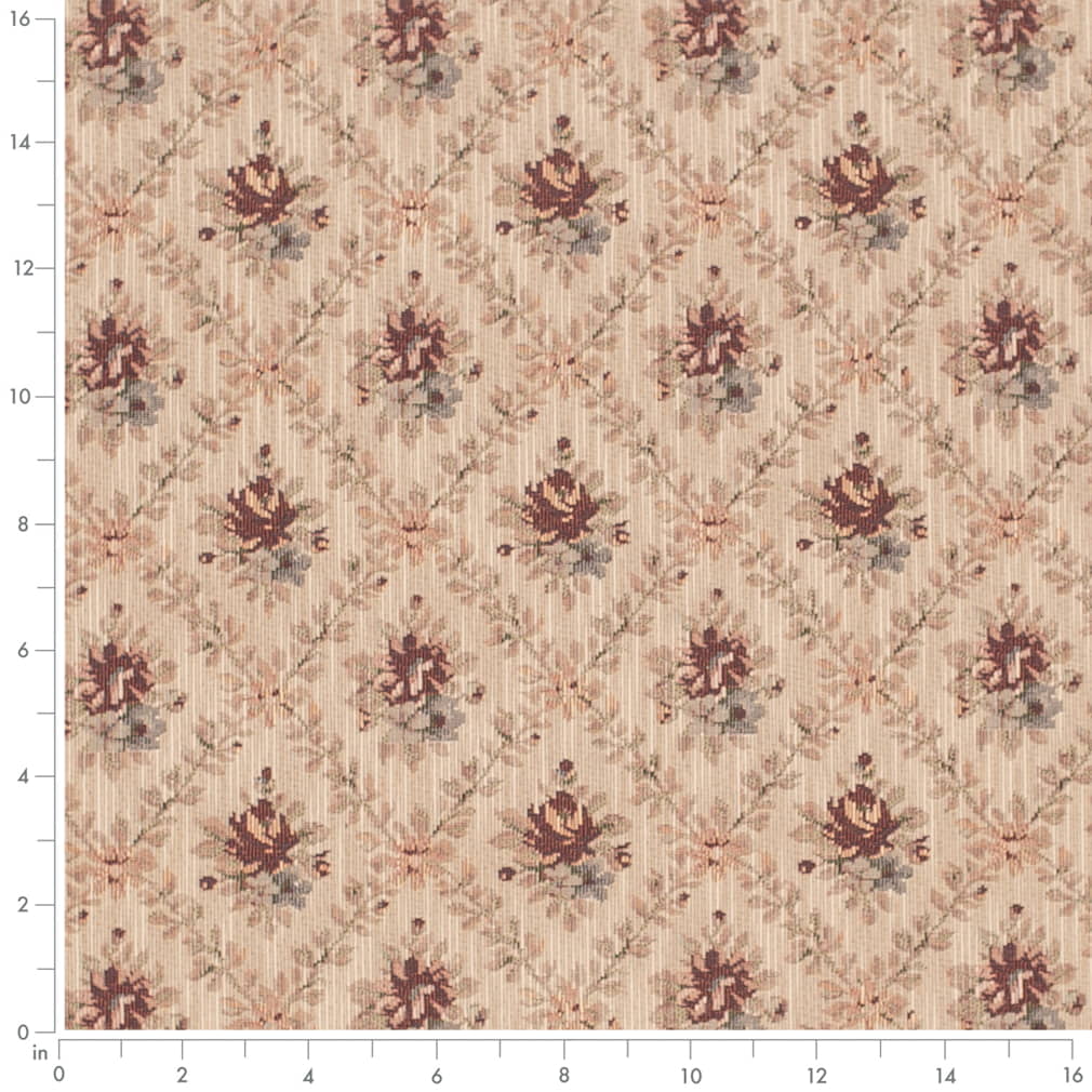 Primrose - Red & Burgundy Abstract & Geometric,Diamonds,Floral Upholstery Fabric 54 Inches"