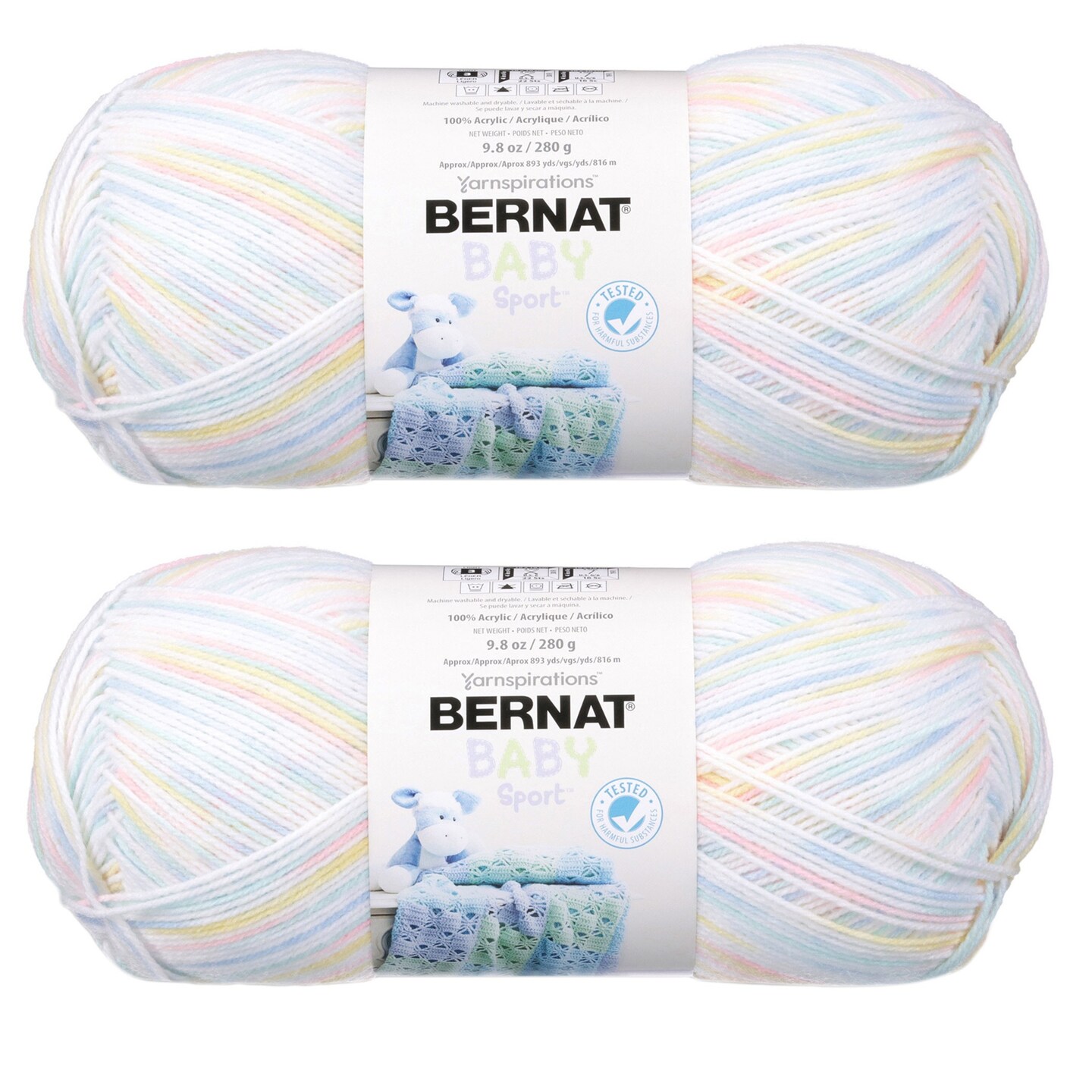 Multipack of 2 - Bernat Baby Sport Big Ball Yarn - Ombres-Baby Baby
